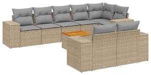 VidaXL Polyrattan Kerti Ülőgarnitúra - 9 részes - Bézs