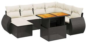 VidaXL Polyrattan Kerti Ülőgarnitúra - 8 részes - Fekete