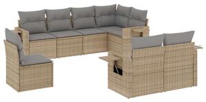 VidaXL Polyrattan Kerti Ülőgarnitúra - 8 részes - Bézs