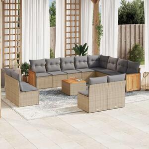 VidaXL Polyrattan Kerti Ülőgarnitúra - 13 részes - Bézs