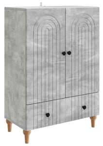Széf fiókkal Betonszürke 66 x 34,5 x 95 cm Szerelt Fa