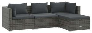 VidaXL Polyrattan Kerti Ülőgarnitúra - 4 részes, Szürke