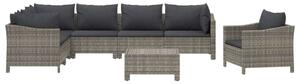 VidaXL Polyrattan Kerti Ülőgarnitúra - 8 részes - Szürke