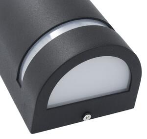 VidaXL 2 db fekete félkör alakú kültéri lámpa 35 W