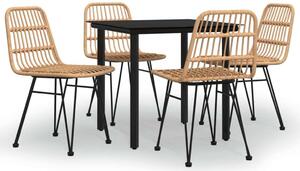 VidaXL 5 részes polyrattan kerti étkezőgarnitúra