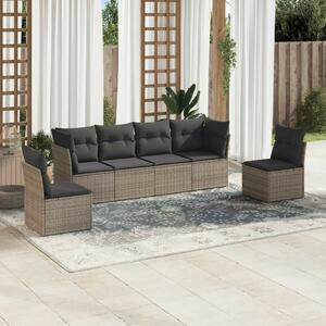 VidaXL Polyrattan Kerti Ülőgarnitúra - 6 részes - Szürke