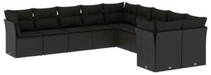 VidaXL Polyrattan Kerti Ülőgarnitúra - Fekete - 10 részes