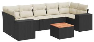 VidaXL Polyrattan Kerti Ülőgarnitúra - 8 részes - Fekete