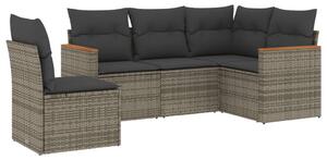 VidaXL 5 részes szürke polyrattan kerti ülőgarnitúra