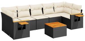 VidaXL Polyrattan Kerti Ülőgarnitúra - 8 részes - Fekete