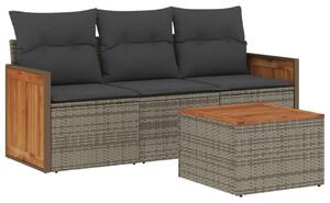 VidaXL Polyrattan Kerti Ülőgarnitúra - 4 részes