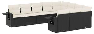 VidaXL Polyrattan Kerti Ülőgarnitúra - 10 részes - Fekete