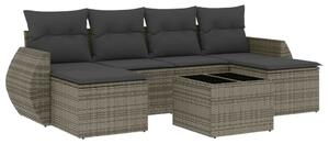 VidaXL Polyrattan Kerti Ülőgarnitúra - 7 részes - Szürke