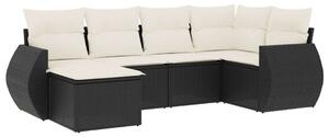 VidaXL Polyrattan Kerti Ülőgarnitúra - 6 részes - Fekete