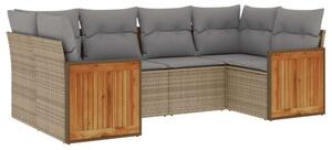VidaXL Polyrattan Kerti Ülőgarnitúra - 6 részes - Bézs