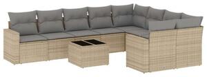VidaXL Polyrattan Kerti Ülőgarnitúra - 10 részes - Bézs