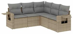 VidaXL Polyrattan Kerti Ülőgarnitúra - 5 részes - Bézs