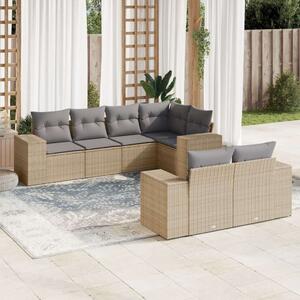 VidaXL Polyrattan Kerti Ülőgarnitúra - 7 részes - Bézs