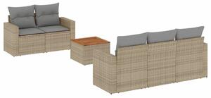 VidaXL Polyrattan Kerti Ülőgarnitúra - 6 részes - Bézs
