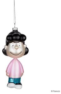 PEANUTS üveg karácsonyfadísz, Lucy, 12 cm