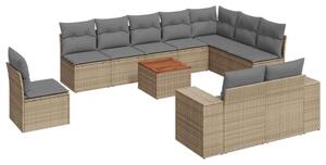 VidaXL Polyrattan Kerti Ülőgarnitúra - 11 részes - Bézs