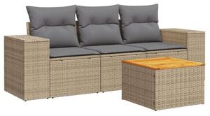 VidaXL Polyrattan Kerti Ülőgarnitúra - 4 Részes - Bézs