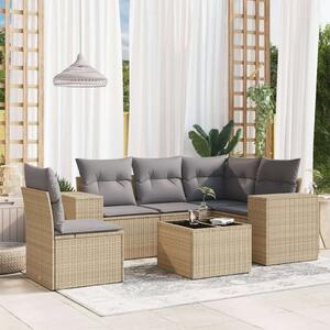 VidaXL Polyrattan Kerti Ülőgarnitúra - 6 részes - Bézs