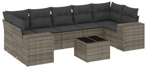 VidaXL Polyrattan Kerti Ülőgarnitúra - 8 részes - Szürke