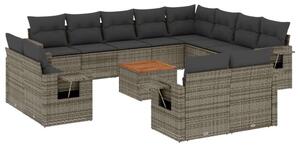 VidaXL Polyrattan Kerti Ülőgarnitúra - 13 részes - Szürke