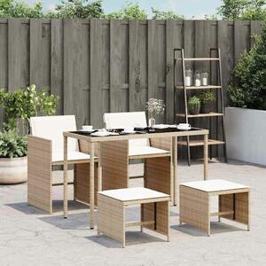 VidaXL Polyrattan Kerti Étkezőgarnitúra - 5 részes, Bézs