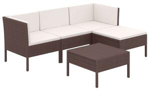 VidaXL 5 részes Kerti Ülőgarnitúra - Barna Polyrattan