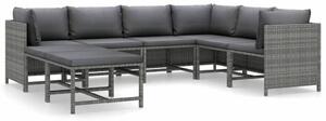 VidaXL Polyrattan Kerti Ülőgarnitúra - 8 részes - Szürke