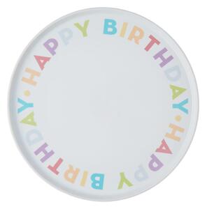 HAPPY BIRTHDAY tortatányér Ø30cm, pasztell