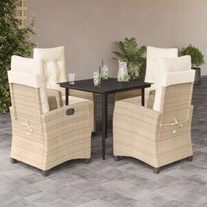 VidaXL Polyrattan Kerti Étkezőgarnitúra - 5 részes - Bézs