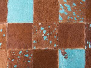 Barna és kék bőrszőnyeg 140 x 200 cm ALIAGA