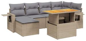 VidaXL Polyrattan Kerti Ülőgarnitúra - 7 részes - Bézs