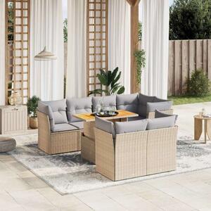 VidaXL Polyrattan Kerti Ülőgarnitúra - 8 részes - Bézs