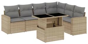 VidaXL Polyrattan Kerti Ülőgarnitúra - 7 részes - Bézs