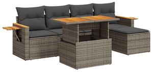 VidaXL Polyrattan Kerti Ülőgarnitúra - 7 részes, Szürke