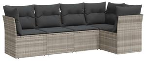 VidaXL Polyrattan Kerti Ülőgarnitúra - 5 részes - Világosszürke
