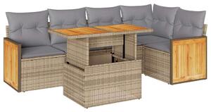 VidaXL Polyrattan Kerti Ülőgarnitúra - 6 részes - Bézs