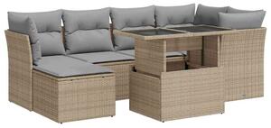 VidaXL Polyrattan Kerti Ülőgarnitúra - 7 részes - Bézs