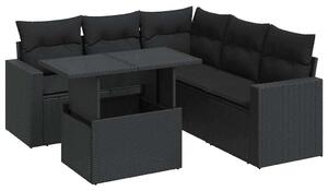VidaXL Polyrattan Kerti Ülőgarnitúra - 6 részes - Fekete