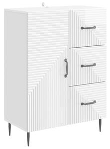 Széf fiókkal Magasfényű Fehér 66 x 34,5 x 89,5 cm Szerelt Fa