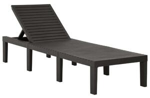 VidaXL Antracitszürke Műanyag Napozóágy - 195 cm