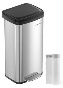 SONGMICS Prémium Rozsdamentes Acél Pedálos Szemeteskuka 68L Soft-Close Fedéllel