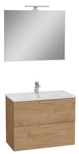 Fürdőszobai szett mosdótükörrel és világítással VitrA Mia 79x61x39,5 cm tölgyfa MIASET80D