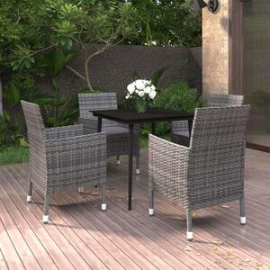 VidaXL - Polyrattan Kerti Étkezőgarnitúra - 5 részes