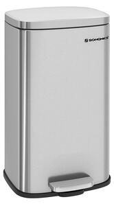 SONGMICS Pedálos Szemetes 30L Rozsdamentes Acél Szemeteskuka Soft-Close Fedéllel