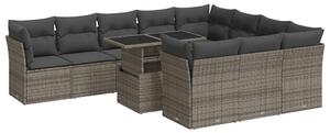 VidaXL Polyrattan Kerti Ülőgarnitúra - 11 részes - Szürke
